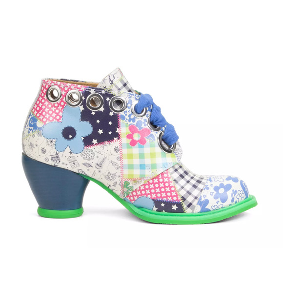 JOHN FLUEVOG East End Pandora Ankle Boot with Eyelets Patchwork - Picture 4 of 7